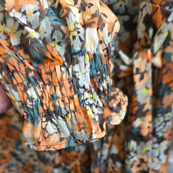 LC Lauren Conrad Autumn Floral Maxi Wrap Dress Size M - Picture 5 of 10